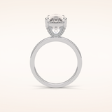 5.6 CT Pear Shaped Pave Moissanite Engagement Ring