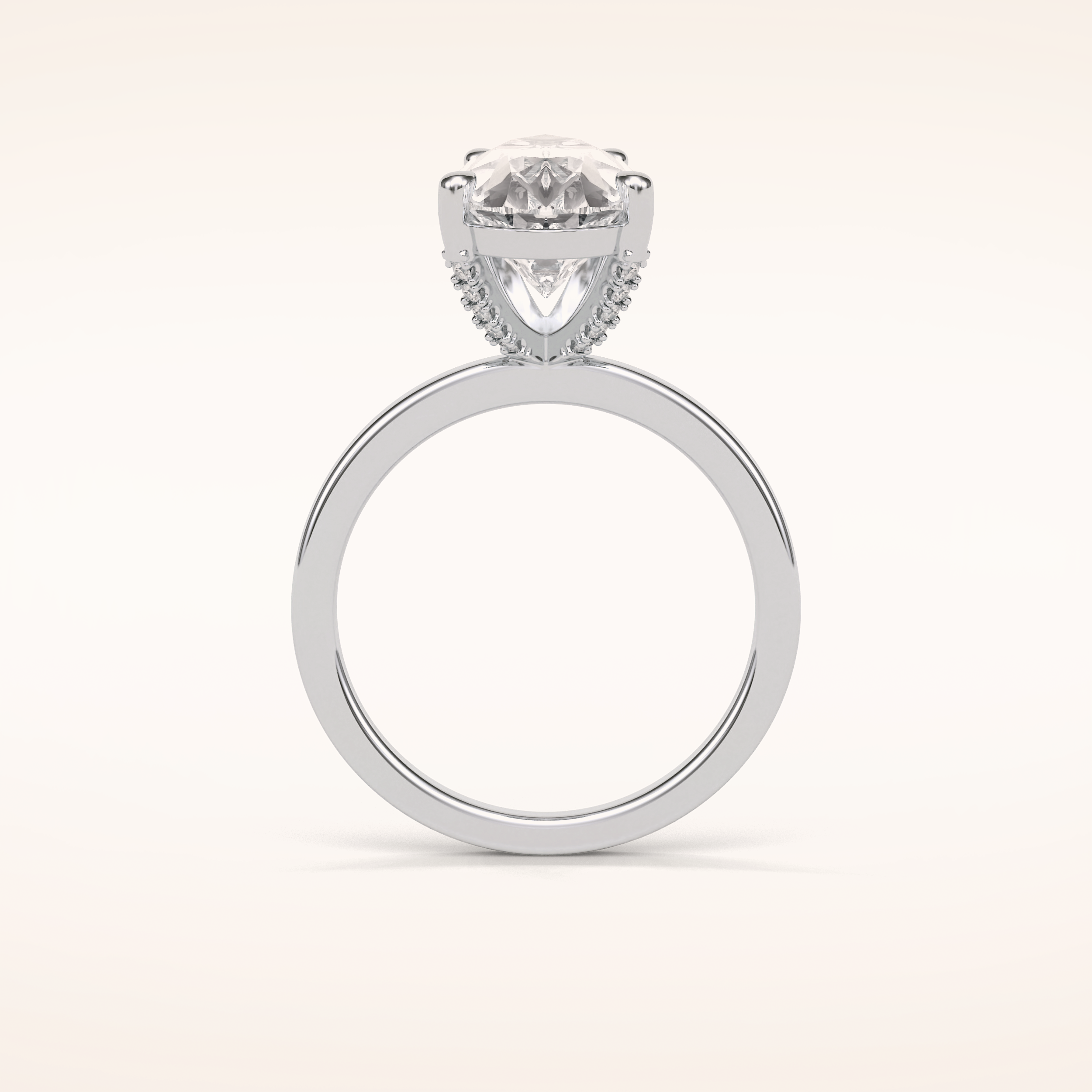 5.6 CT Pear Shaped Pave Moissanite Engagement Ring