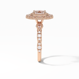Oval Pave and Halo Lab Grown Diamond Engagement Ring