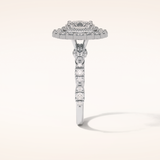 1.33 CT Oval Shaped Halo & Pave Moissanite Engagement Ring