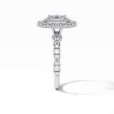 Oval Pave and Halo Lab Grown Diamond Engagement Ring