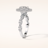 1.33 CT Oval Shaped Halo & Pave Moissanite Engagement Ring
