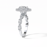 Oval Pave and Halo Lab Grown Diamond Engagement Ring