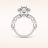 1.33 CT Oval Shaped Halo & Pave Moissanite Engagement Ring