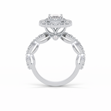 Oval Pave and Halo Lab Grown Diamond Engagement Ring