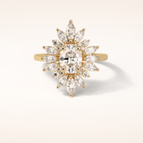 1.33 CT Oval Shaped Cluster Moissanite Engagement Ring