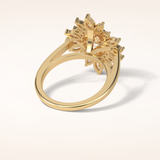 1.33 CT Oval Shaped Cluster Moissanite Engagement Ring