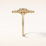 1.33 CT Oval Shaped Cluster Moissanite Engagement Ring