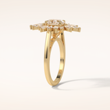 1.33 CT Oval Shaped Cluster Moissanite Engagement Ring