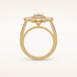 1.33 CT Oval Shaped Cluster Moissanite Engagement Ring