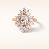 1.33 CT Oval Shaped Cluster Moissanite Engagement Ring