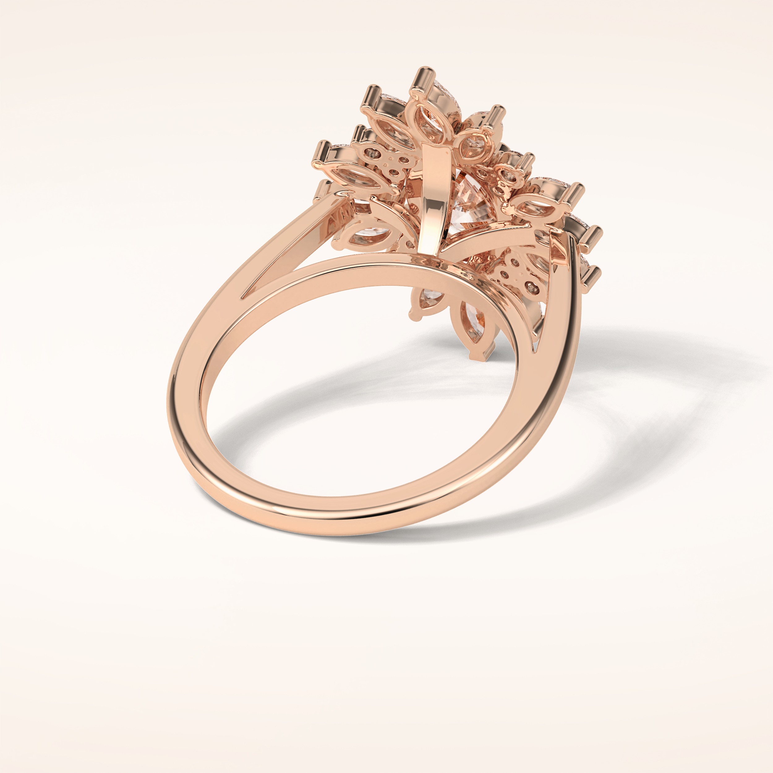 1.33 CT Oval Shaped Cluster Moissanite Engagement Ring