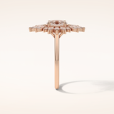 1.33 CT Oval Shaped Cluster Moissanite Engagement Ring