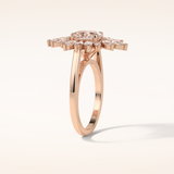 1.33 CT Oval Shaped Cluster Moissanite Engagement Ring