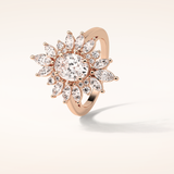 1.33 CT Oval Shaped Cluster Moissanite Engagement Ring