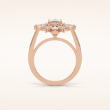 1.33 CT Oval Shaped Cluster Moissanite Engagement Ring