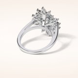 1.33 CT Oval Shaped Cluster Moissanite Engagement Ring