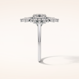 1.33 CT Oval Shaped Cluster Moissanite Engagement Ring