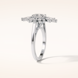 1.33 CT Oval Shaped Cluster Moissanite Engagement Ring