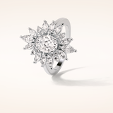 1.33 CT Oval Shaped Cluster Moissanite Engagement Ring