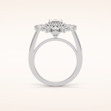1.33 CT Oval Shaped Cluster Moissanite Engagement Ring