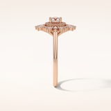 0.5 CT Round Shaped Halo & Cluster Moissanite Engagement Ring