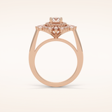 0.5 CT Round Shaped Halo & Cluster Moissanite Engagement Ring