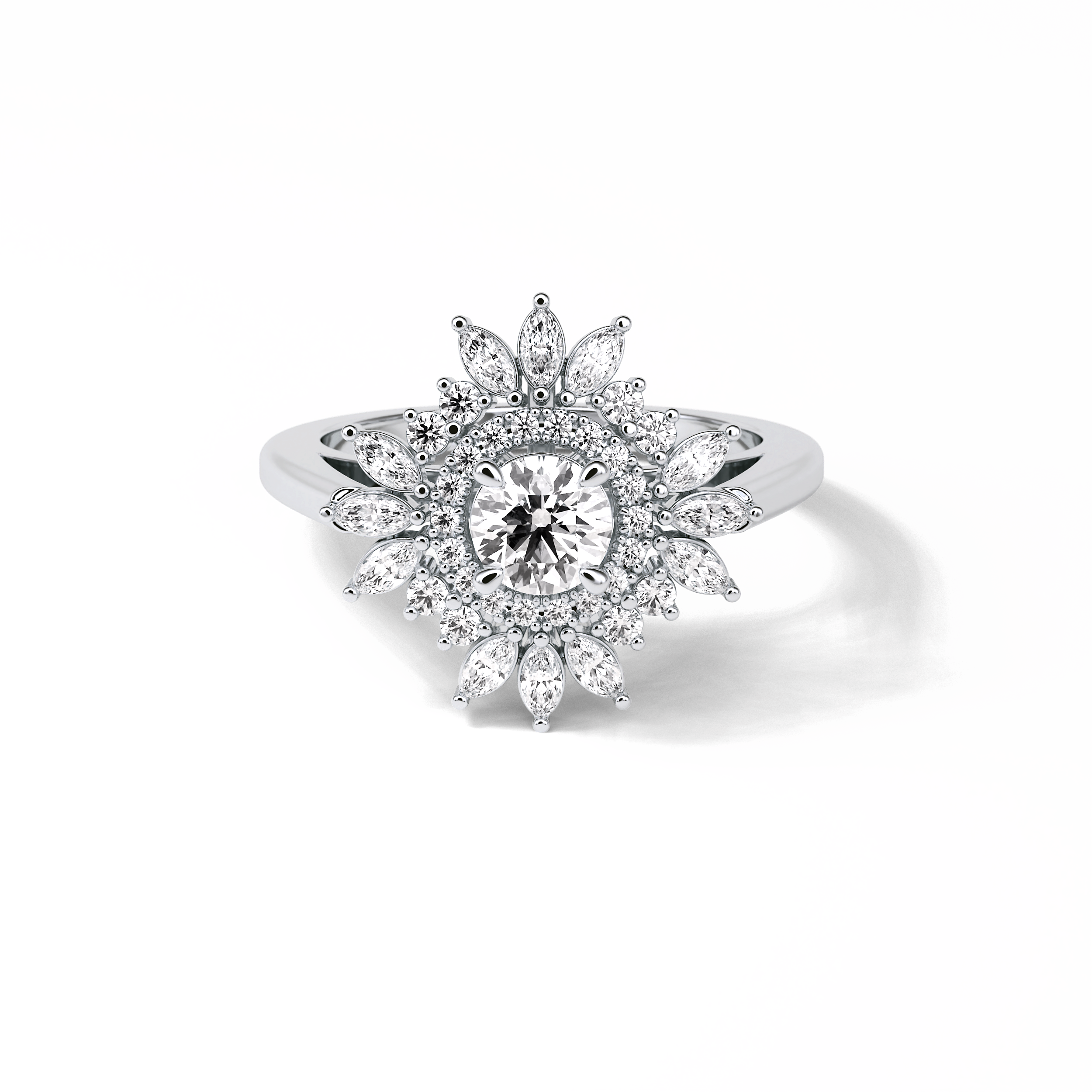 Round Halo Lab Grown Diamond Engagement Ring