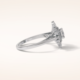 0.5 CT Round Shaped Halo & Cluster Moissanite Engagement Ring