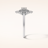 0.5 CT Round Shaped Halo & Cluster Moissanite Engagement Ring