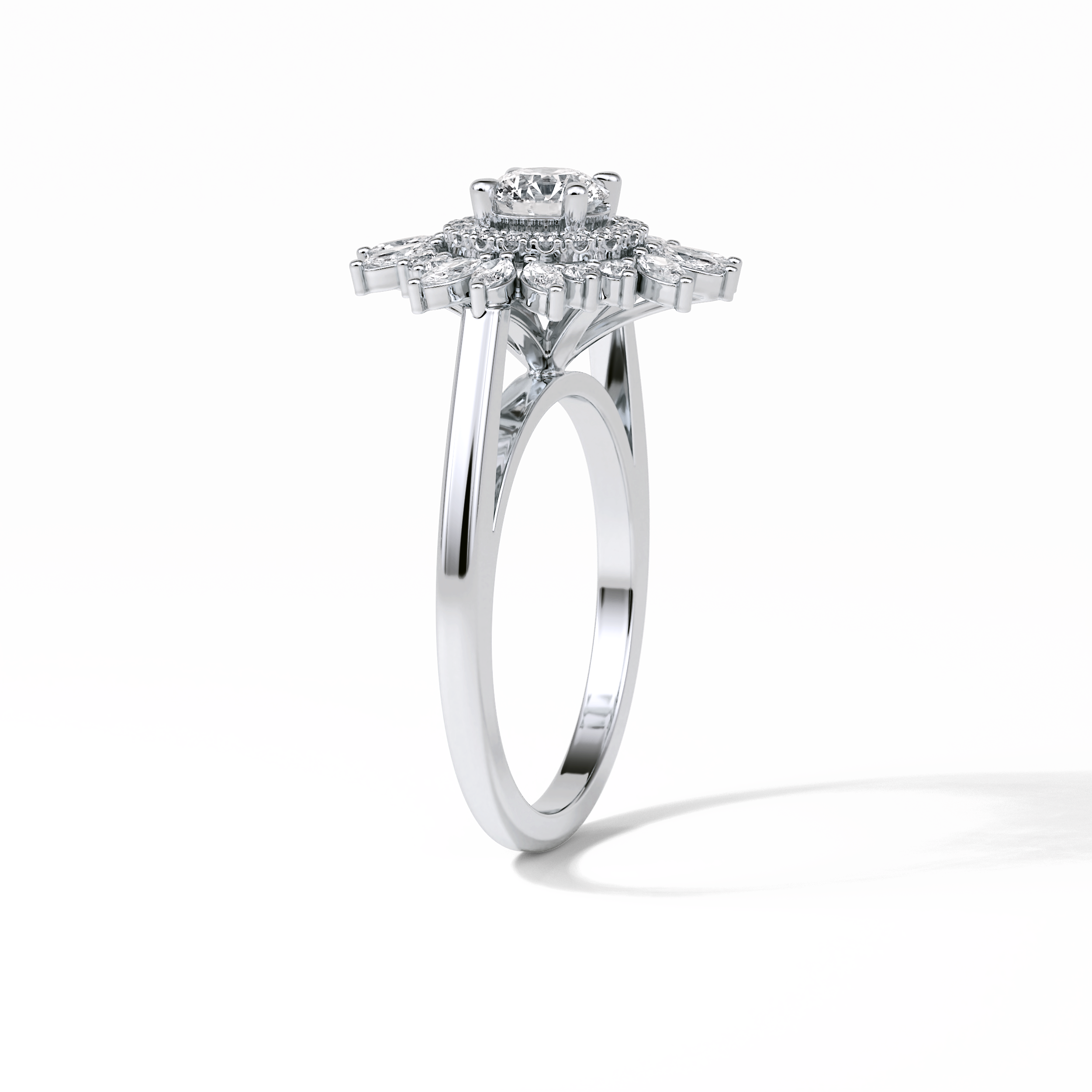 Round Halo Lab Grown Diamond Engagement Ring