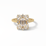 Emerald Cluster Lab Grown Diamond Engagement Ring