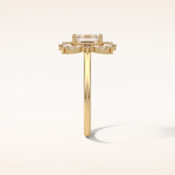 0.92 CT Emerald Shaped Cluster Moissanite Engagement Ring