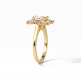 Emerald Cluster Lab Grown Diamond Engagement Ring