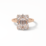 Emerald Cluster Lab Grown Diamond Engagement Ring
