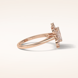 0.92 CT Emerald Shaped Cluster Moissanite Engagement Ring