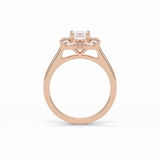 Emerald Cluster Lab Grown Diamond Engagement Ring