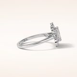 0.92 CT Emerald Shaped Cluster Moissanite Engagement Ring