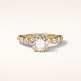 2.2 CT Round Shaped Pave Moissanite Engagement Ring