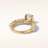 2.2 CT Round Shaped Pave Moissanite Engagement Ring