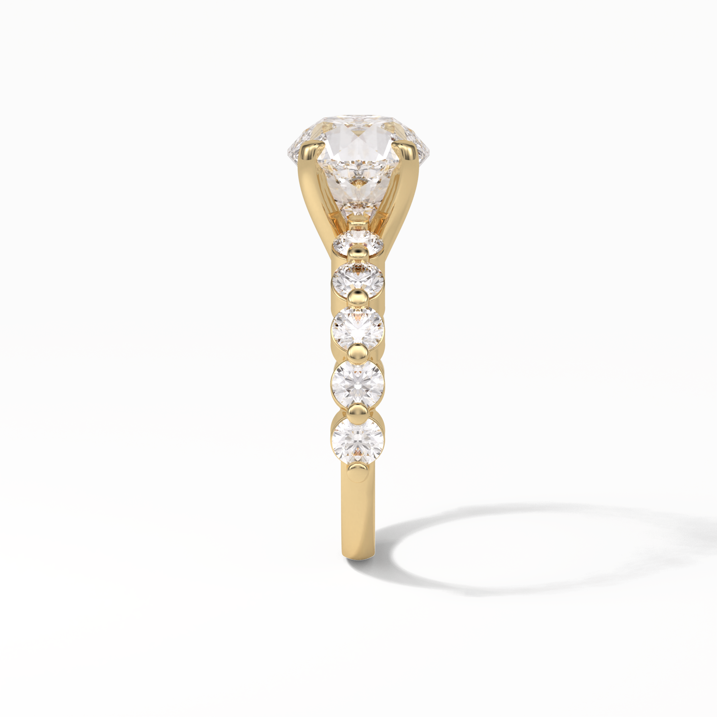 Round Dainty Lab Grown Diamond Engagement Ring