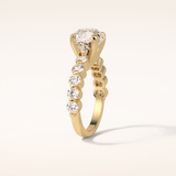 2.2 CT Round Shaped Pave Moissanite Engagement Ring