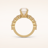 2.2 CT Round Shaped Pave Moissanite Engagement Ring