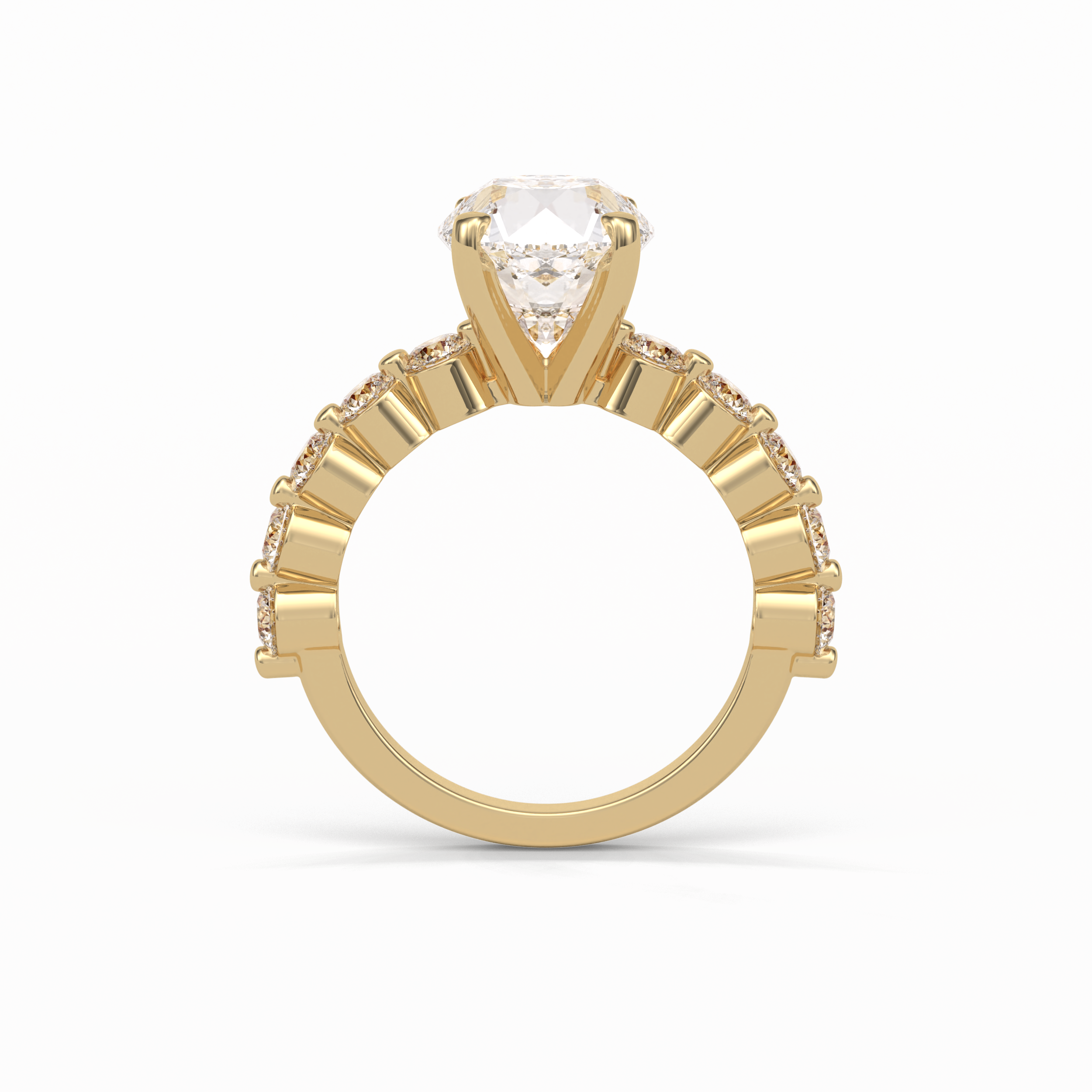 Round Dainty Lab Grown Diamond Engagement Ring