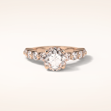 2.2 CT Round Shaped Pave Moissanite Engagement Ring