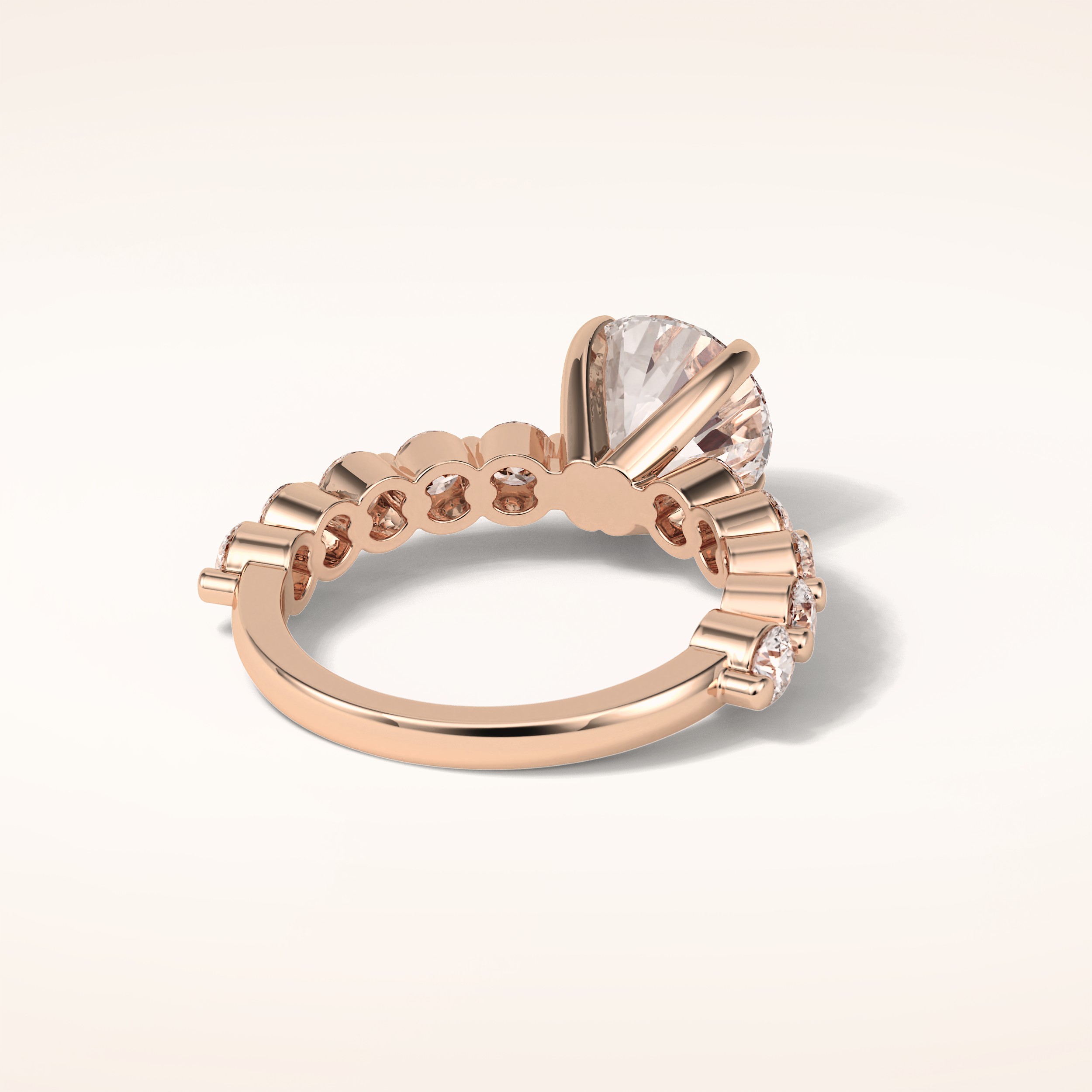 2.2 CT Round Shaped Pave Moissanite Engagement Ring