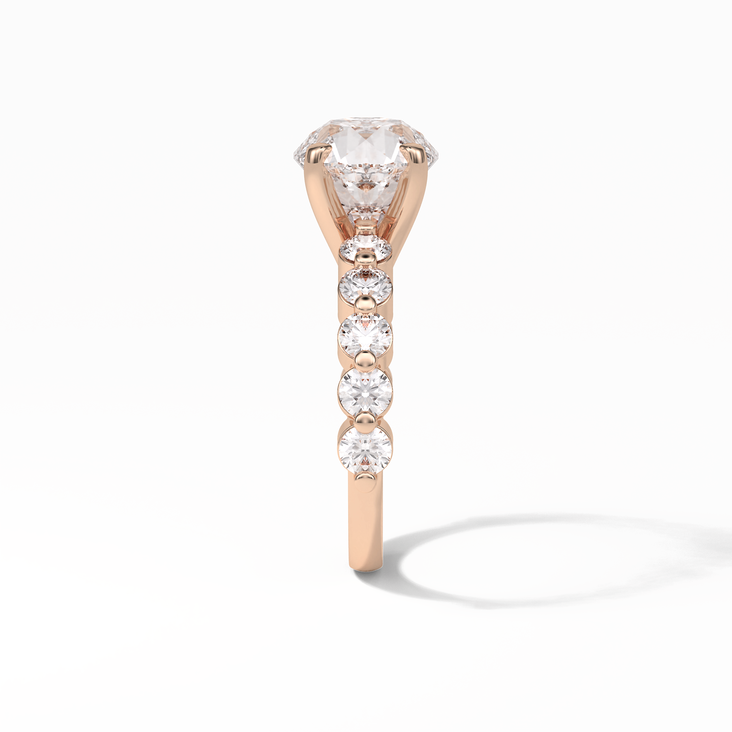 Round Dainty Lab Grown Diamond Engagement Ring