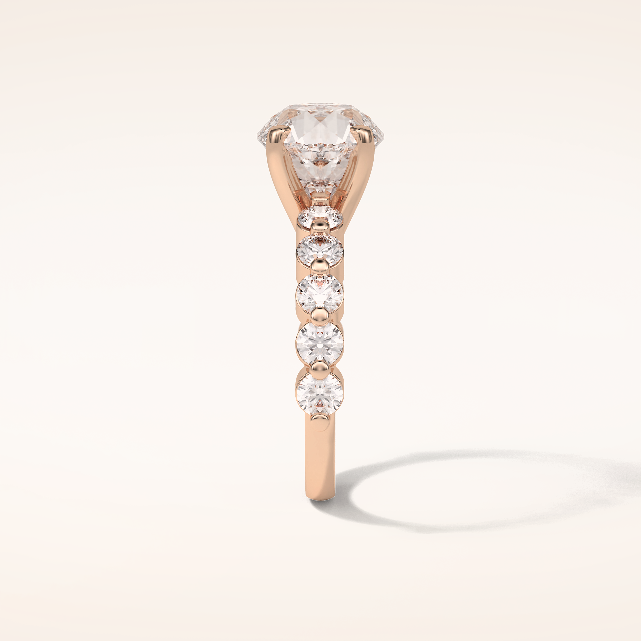 2.2 CT Round Shaped Pave Moissanite Engagement Ring