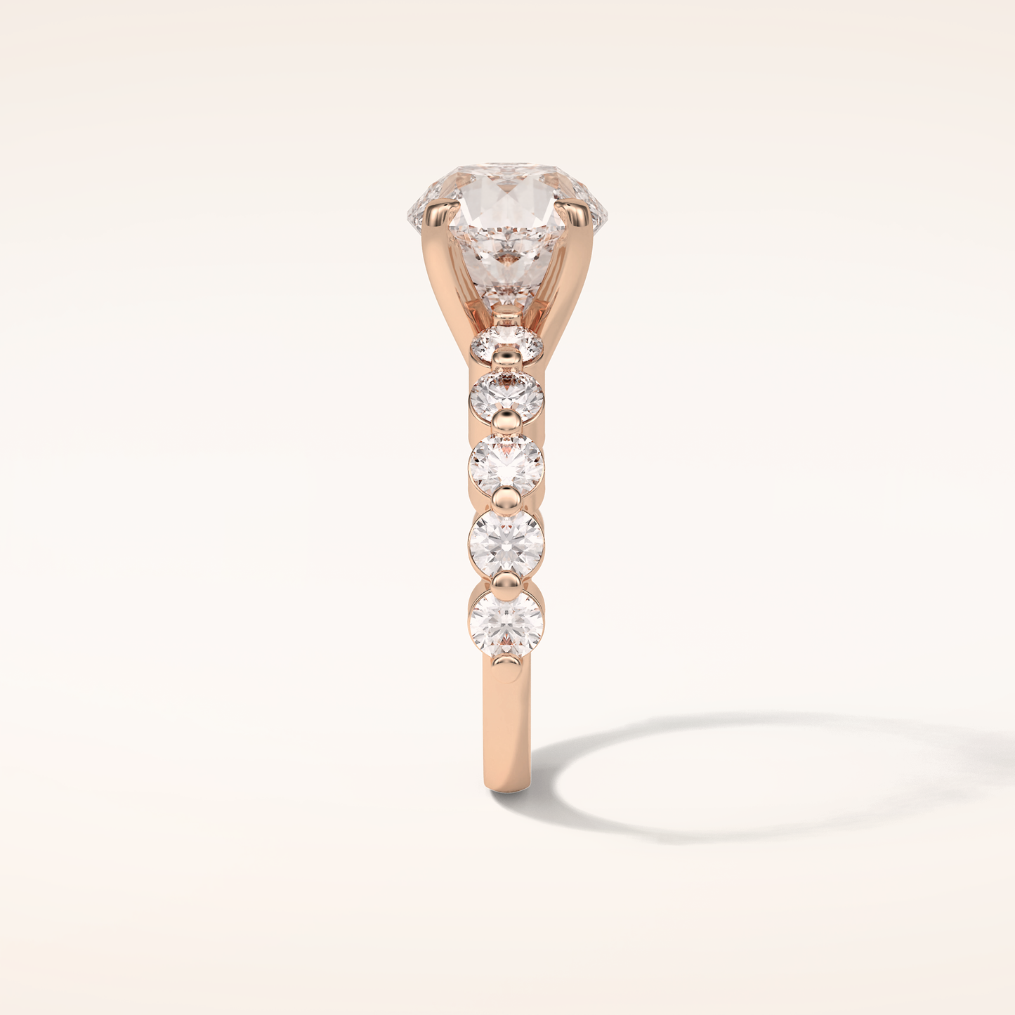 2.2 CT Round Shaped Pave Moissanite Engagement Ring