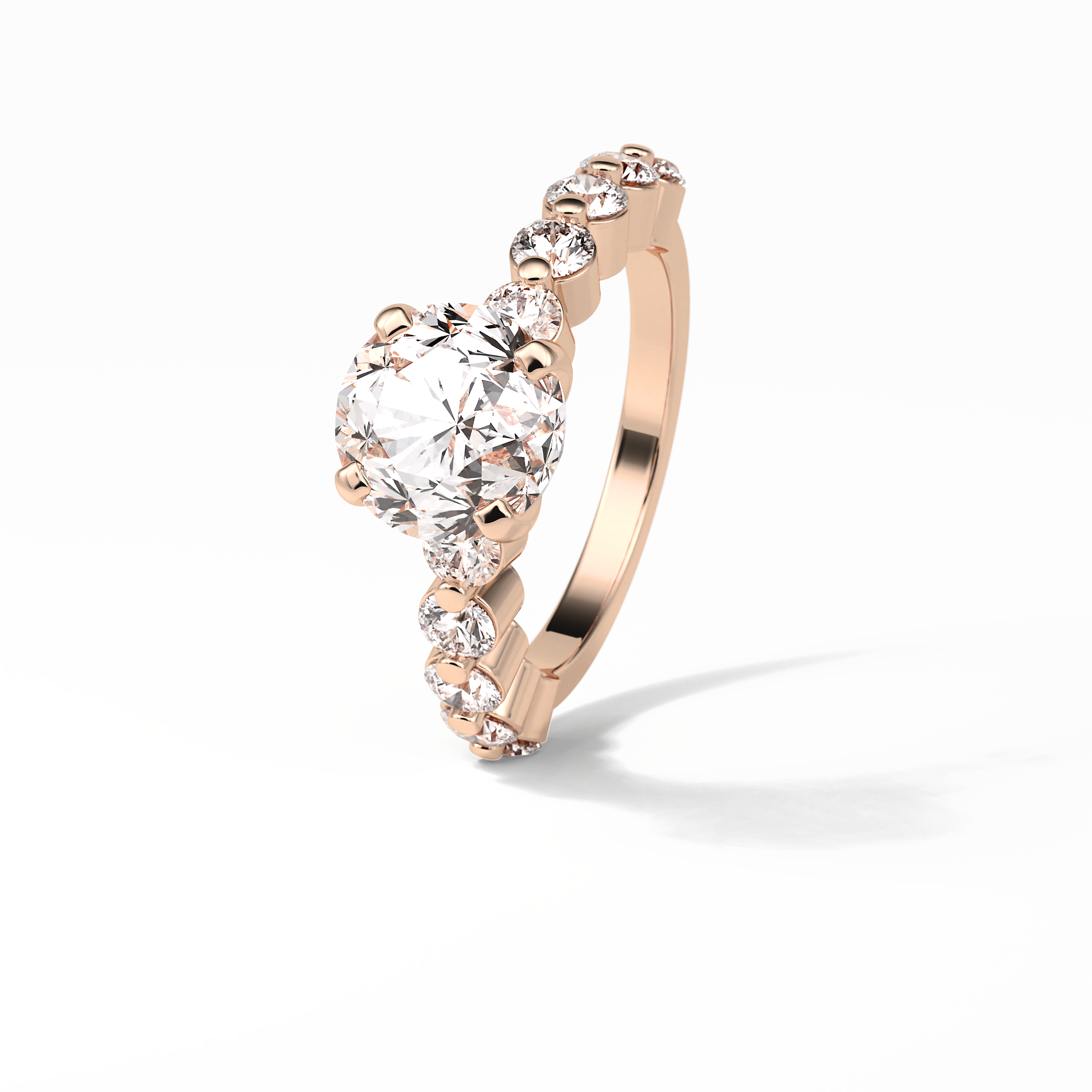 Round Dainty Lab Grown Diamond Engagement Ring
